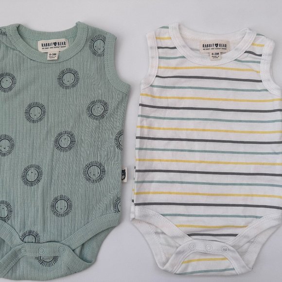 Rabbit Bear Baby Shortsleeve Onesie - Picture 1 of 5